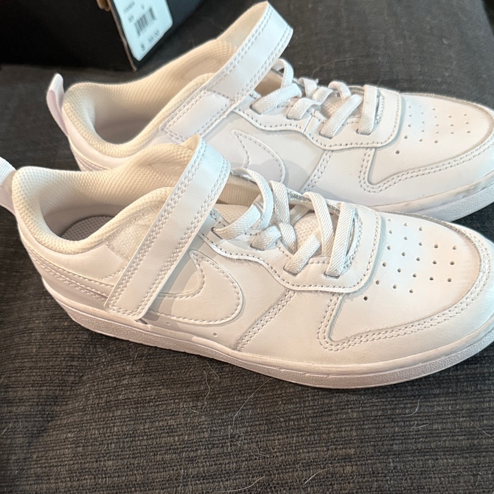 Nike Kids White Sneakers with Velcro Strap